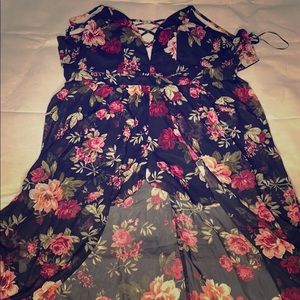 Floral Romper with Shorts Dress